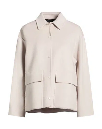 Paltò Woman Jacket Light Grey Size 4 Wool In White