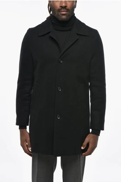 Paltò Wool Blend Alfredo Coat With Quilted Lining In Black