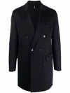Paltò Wool Blend Double Breasted Coat In Blue