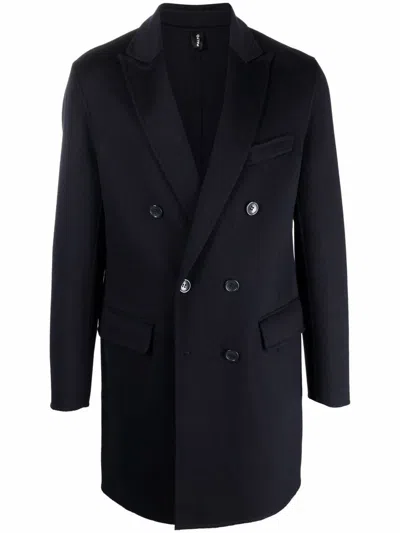 Paltò Wool Blend Double Breasted Coat In Blue