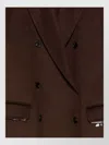 Paltò Wool Double-breasted Coat In Brown