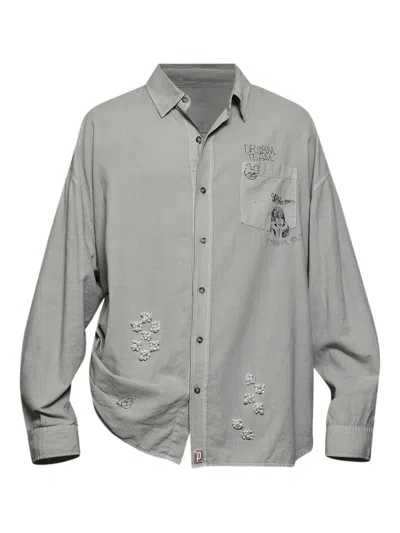Paly Appliqué-detail Shirt In Gray