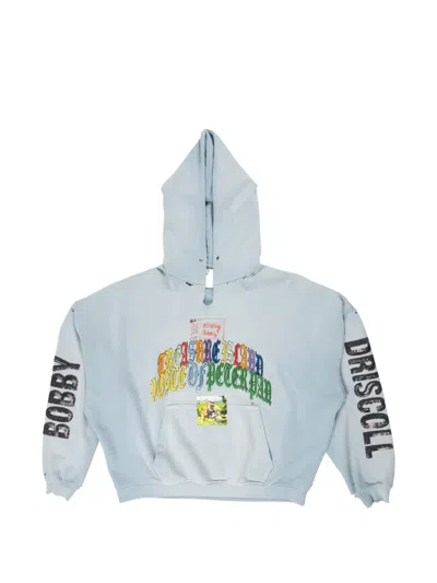 Paly Bobby Driscoll Graphic-print Distressed Hoodie In Blue