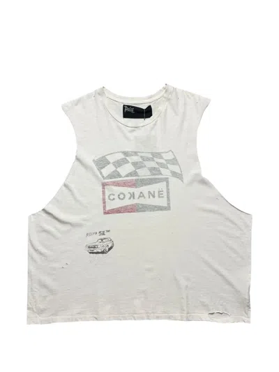 Paly Cokane Reversible Cutoff Tank Top In White