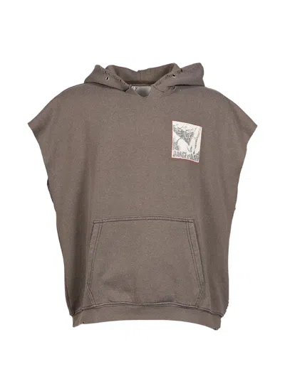 Paly Dr. Blue Distressed Graphic-print Hoodie In Brown