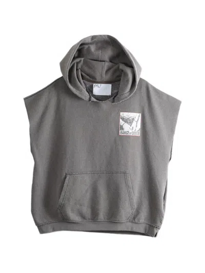 Paly Dr. Blue Sleeveless Hoodie In Gray