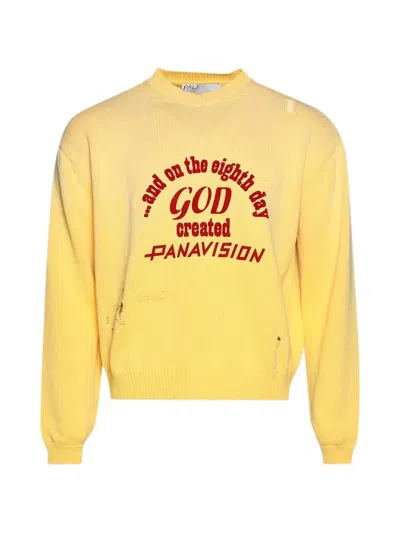 Paly Eden Distressed Graphic-print Sweater In Yellow
