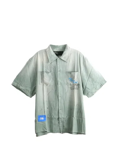 Paly Graphic-print Raw-cut Shirt In Green