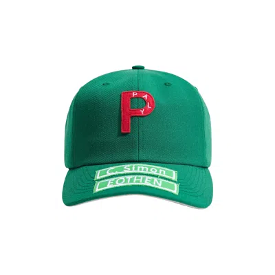 Pre-owned Paly Hollywood 5 Panel Twill "p" Hat 'green' | Men's Size Onesize