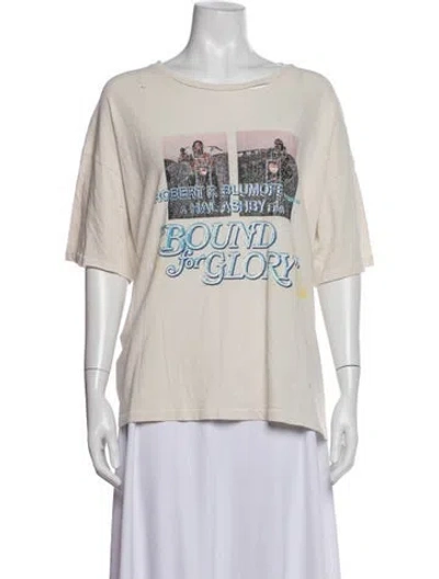 Pre-owned Paly Hollywood Bound For Glory Graphic Print T-shirt W/ Tags In Neutrals