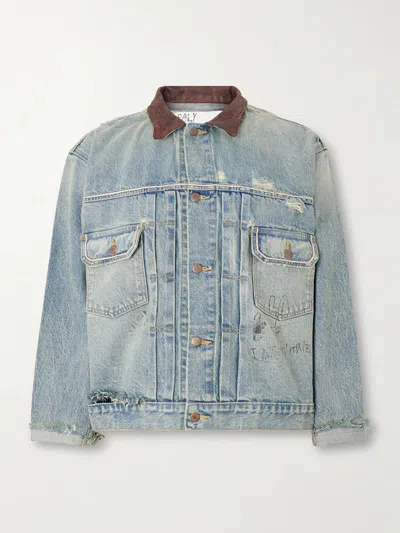 Paly Hollywood Buffalo 66 Distressed Denim Jacket In Blue