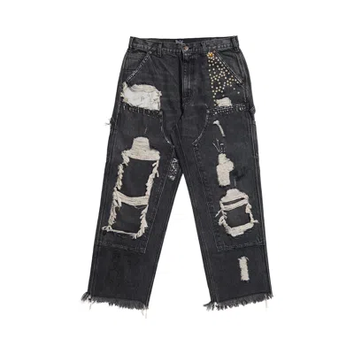 Pre-owned Paly Hollywood Busted Double Knee Jean 'black' | Men's Size 38