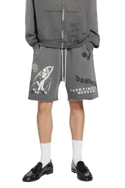 Paly Hollywood Carrying The Message Sweat Shorts In Gray