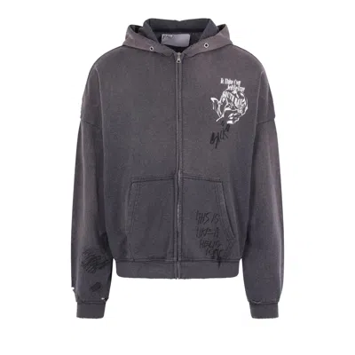 Pre-owned Paly Hollywood Carrying The Message Zip Hooded Sweatshirt 'black' | Men's Size Xs/s