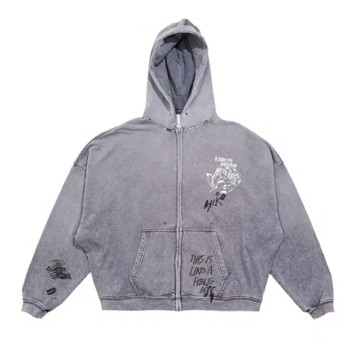 Pre-owned Paly Hollywood Carrying The Message Zip Hooded Sweatshirt 'grey' | Men's Size Xs/s In Gray