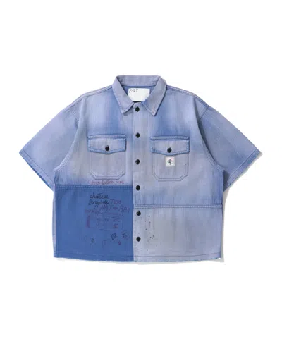 Paly Hollywood Collared Short-sleeved Shirt In Blue