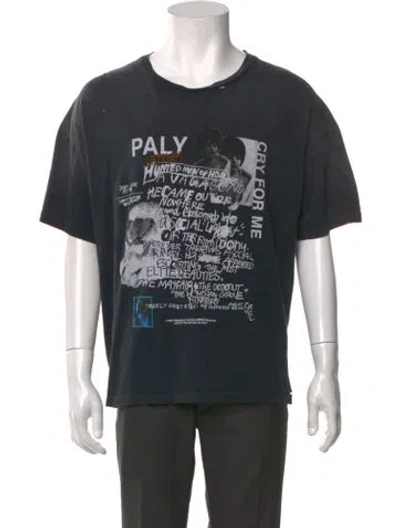 Pre-owned Paly Hollywood 'cry For Me' Dennis Tee Faded Black Graphic Print T-shirt In Grey