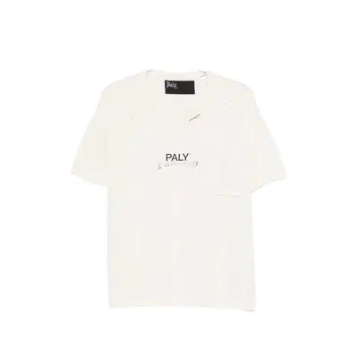 Paly Hollywood Distressed Logo T-shirt In Neutral