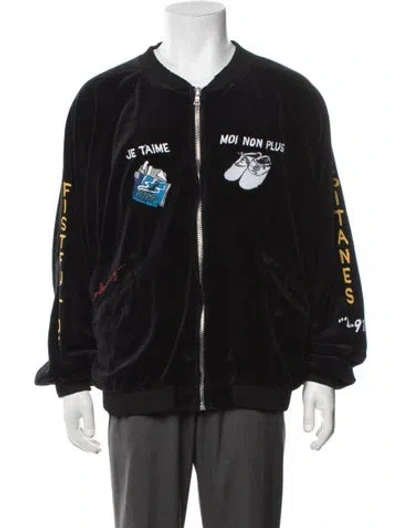Pre-owned Paly Hollywood Graphic Print Bomber Jacket W/ Tags In Black
