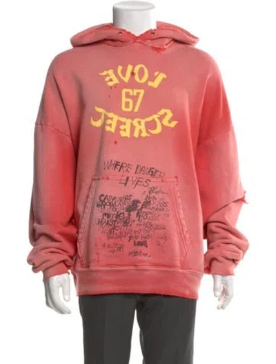 Pre-owned Paly Hollywood Graphic Print Crew Neck Hoodie In Pink