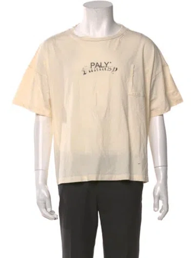 Pre-owned Paly Hollywood Graphic Print Crew Neck T-shirt In Neutrals