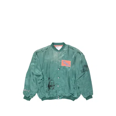 Paly Hollywood Jim's Room Satin Jacket In Green