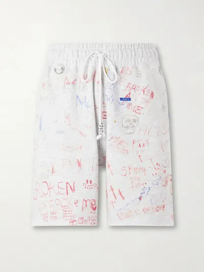 Paly Hollywood Joshua Tree Printed Cotton-jersey Shorts In White