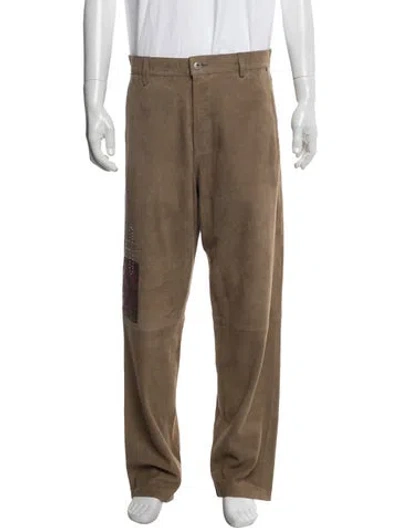 Pre-owned Paly Hollywood Lamb Leather Pants In Brown