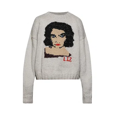 Pre-owned Paly Hollywood Liz Hand Knit Sweater 'grey' | Men's Size L In Gray