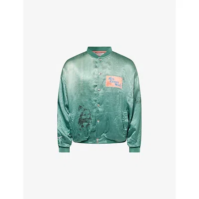 Paly Hollywood Mens Mint Jims Souvenir Satin Jacket