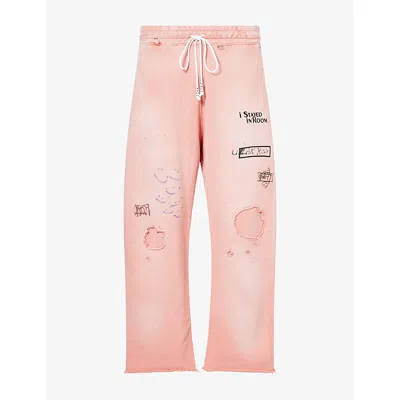 Paly Hollywood Mens  Alta Cienega Cotton Jogging Bottoms In Peach