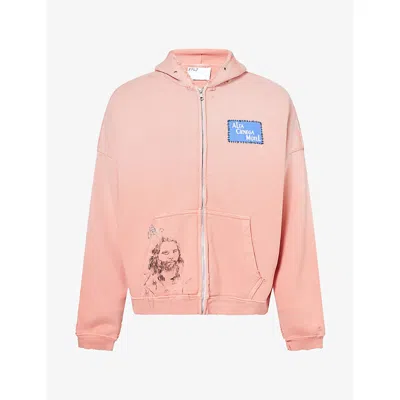 Paly Hollywood Mens  Alta Cienega Zip-up Cotton Hoody In Pink