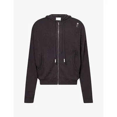 Paly Hollywood Mens  Casentino Knitted Cotton Hoody In Black