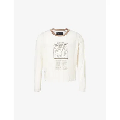 Paly Hollywood Mens Vintage White Heavens Gate Graphic-print Cotton-blend T-shirt