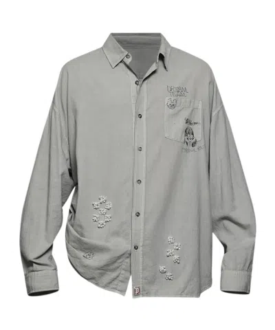 Paly Hollywood Oversized Long-sleeved Shirt In Gray