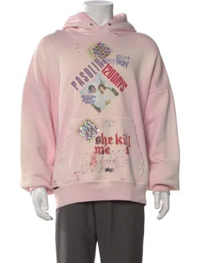 Pre-owned Paly Hollywood Patron Of The New Pasolini Graphic Print Hoodie In Pink
