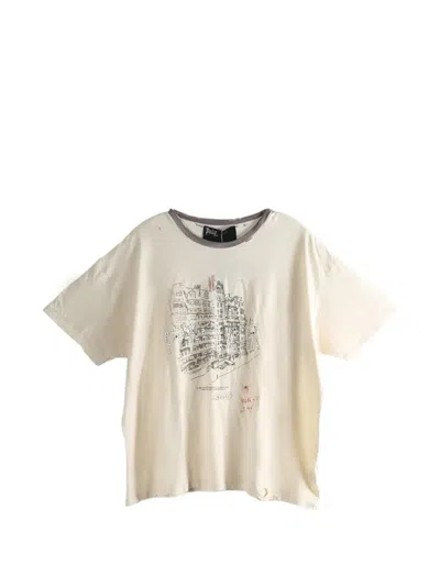 Paly Hollywood Print Raw-cut T-shirt In Neutral