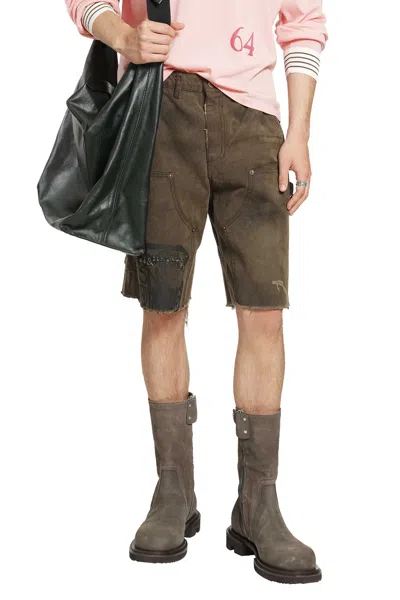 Paly Hollywood Sinned 4 Nothing Double Knee Shorts In Brown