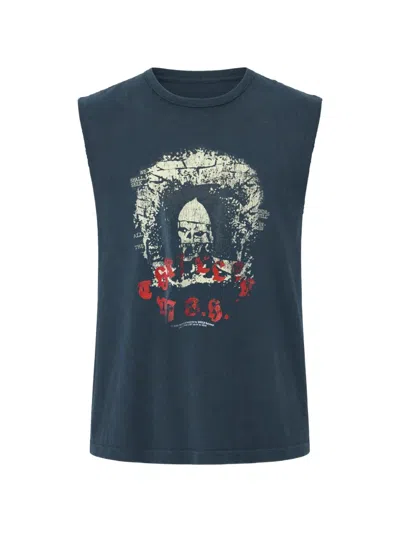 Paly Hollywood Graphic-print Distressed T-shirt In Gray