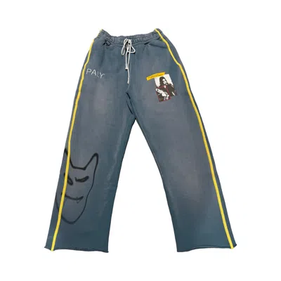 Pre-owned Paly Hollywood Streetwise Airbrush Sweatpant 'turquoise' | Teal | Men's Size S In Blue