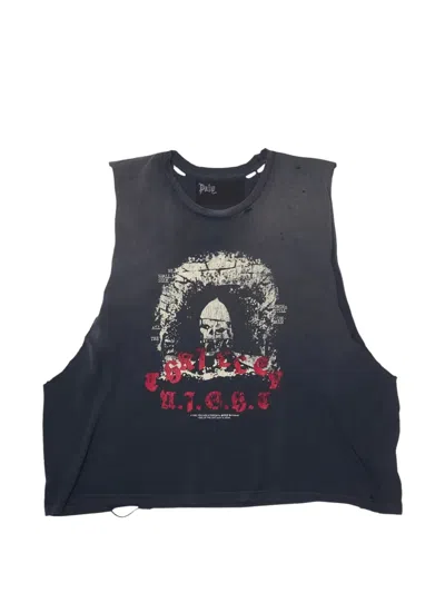 Paly Hollywood Thriller Night Cut-off Distressed Tank Top In Multi
