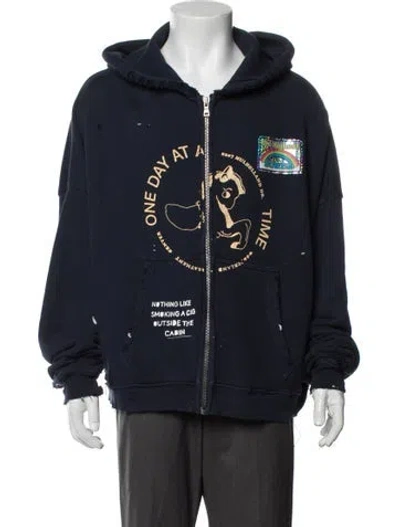 Pre-owned Paly Hollywood Treatment Center Graphic Print Hoodie In Blue