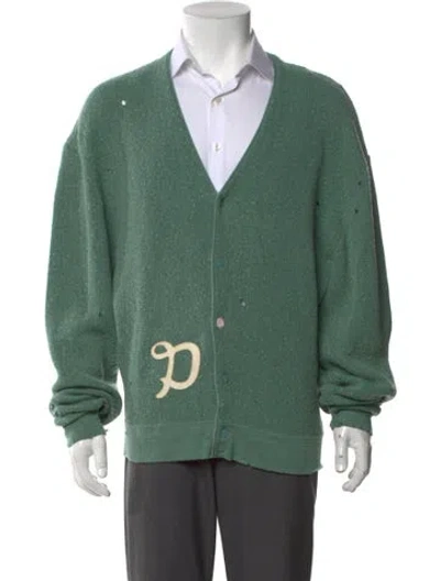 Pre-owned Paly Hollywood V-neck Long Sleeve Cardigan W/ Tags In Green