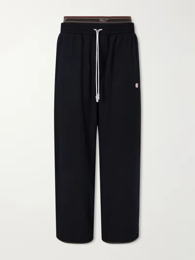 Paly Hollywood Wide-leg Wool-blend Sweatpants In Black