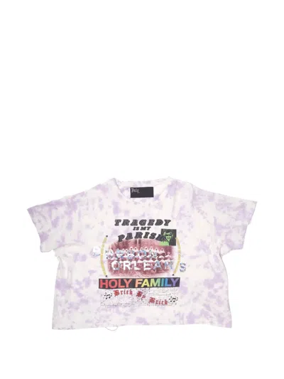 Paly Holy Family Tie-dye Graphic-print T-shirt In Purple