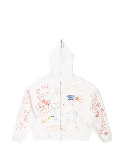 Paly Joshua Tree Double-zip Hoodie In White