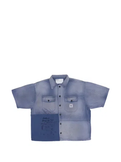 Paly Love Herringbone Shirt In Blue