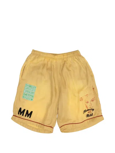 Paly Montauk Graphic-print Drawstring Track Shorts In Yellow