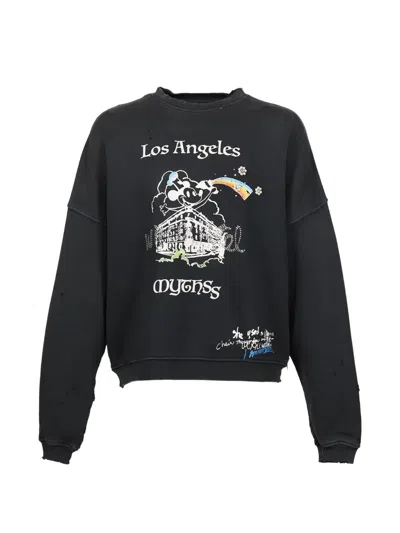 Paly Mythss Distressed Graphic-print Sweatshirt In Black