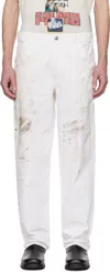 Paly Off-white Spells Painter Trousers In Wht